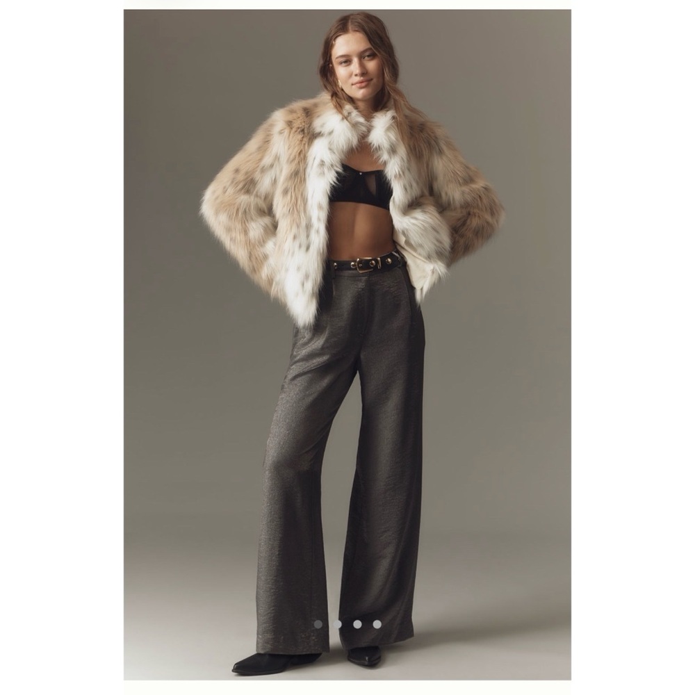 Anthropologie Maeve Shimmered Wide-Leg Trousers 10